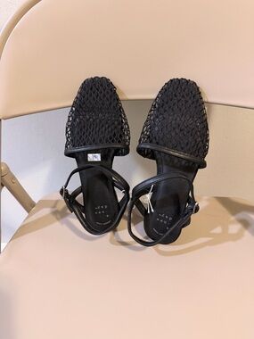 A New Day Black Flats with netting  Toe Memory Foam Women's Shoes Size 6